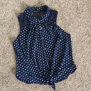 Sheer button front tank top